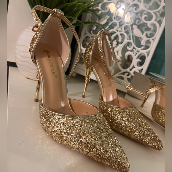 Glitter High-Heels Sequins Ladies Size 7.5 - Picture 4 of 9